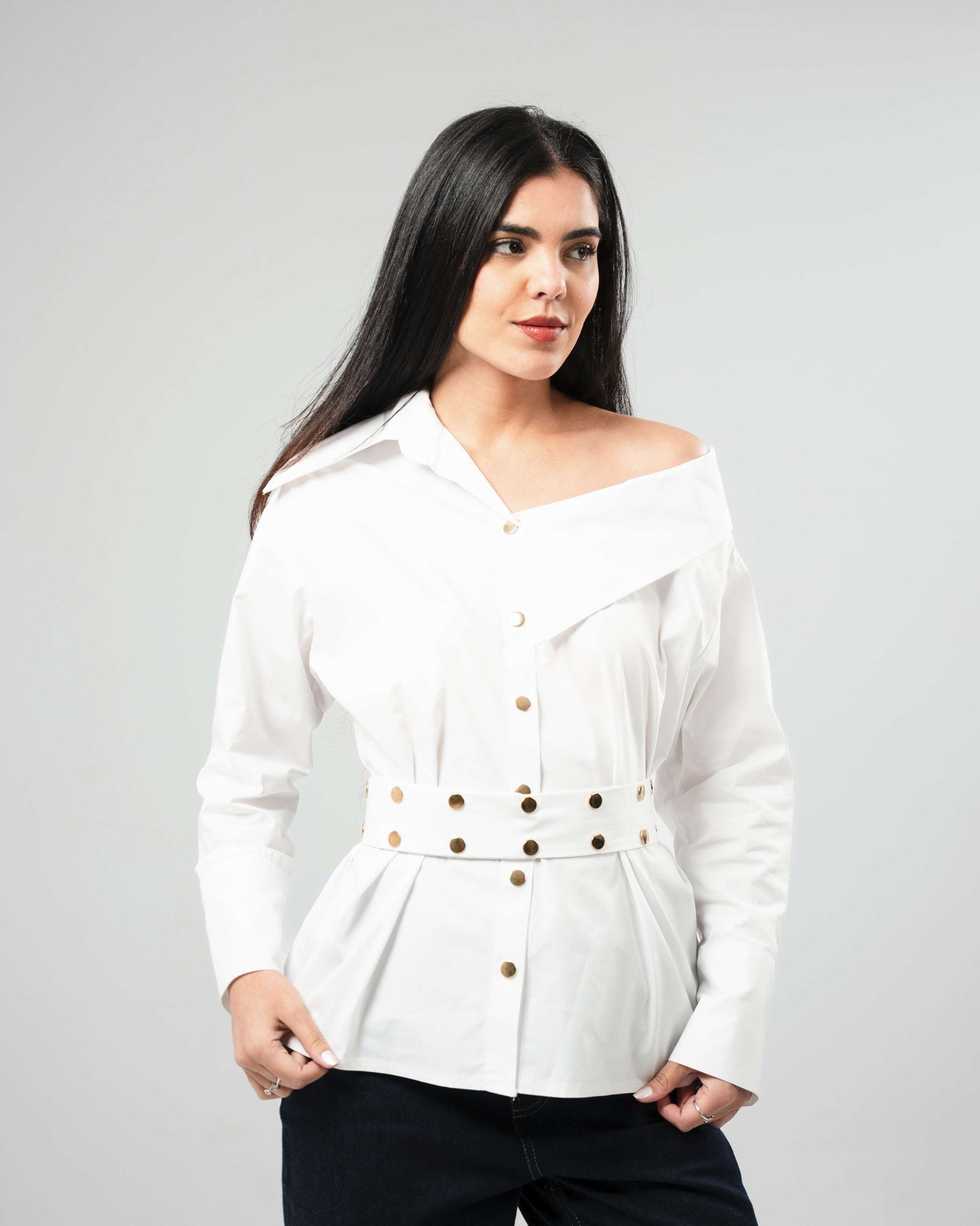 Belted Peplum Shirt