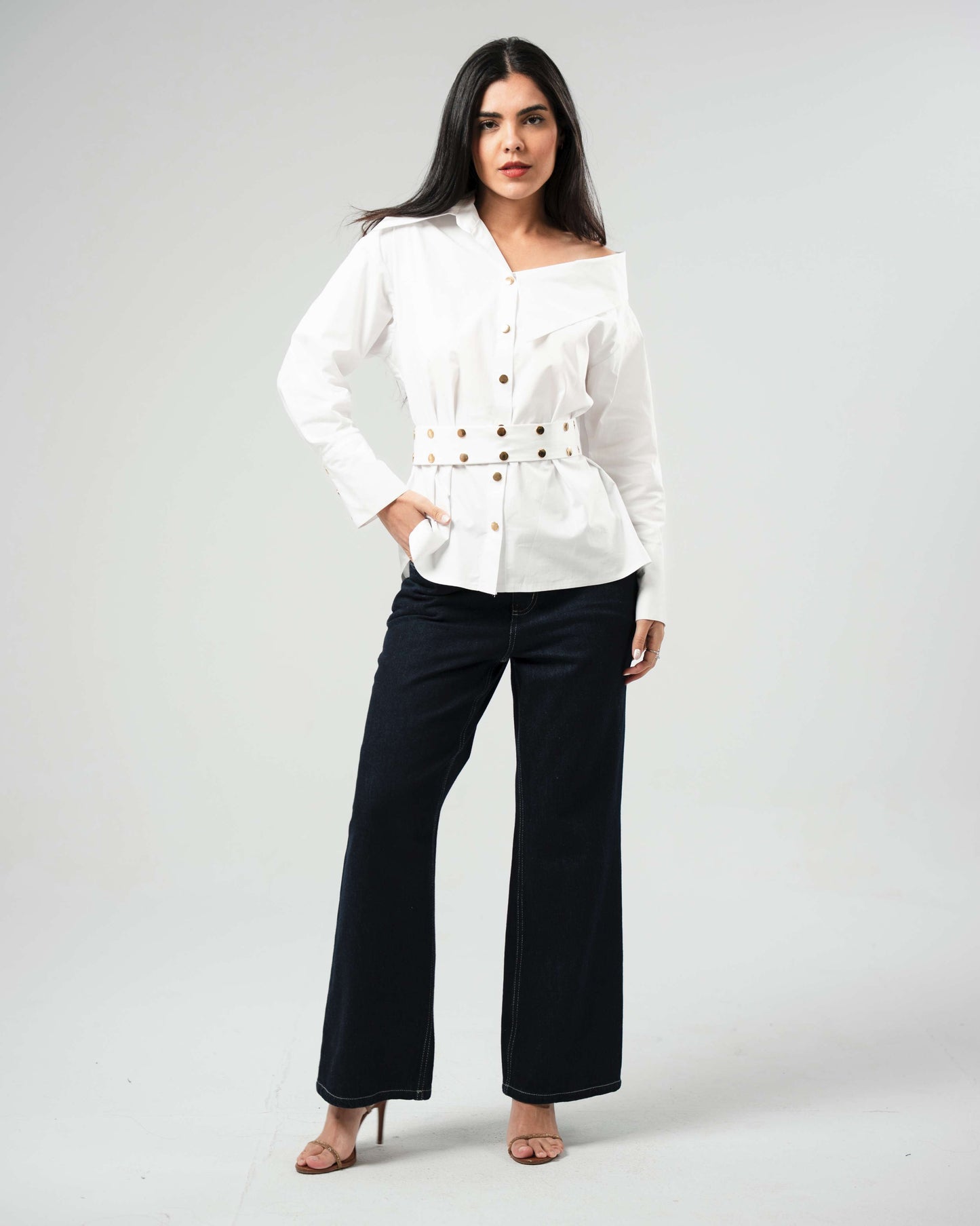 Belted Peplum Shirt