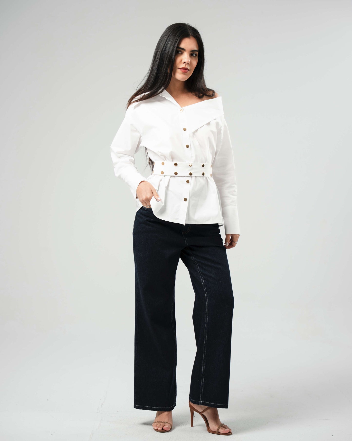 Belted Peplum Shirt