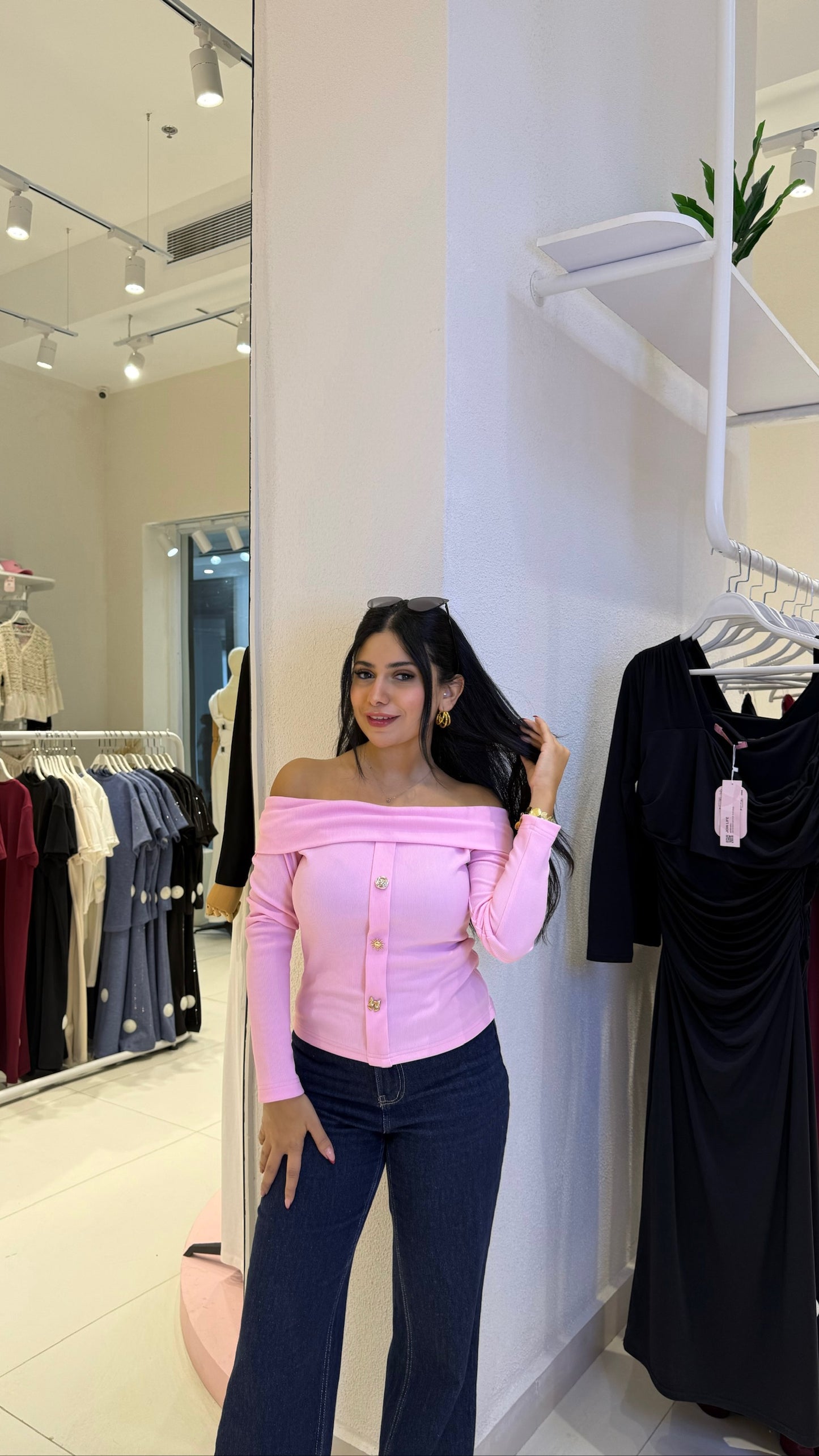 Chic Off-Shoulder Ribbed Knit Top