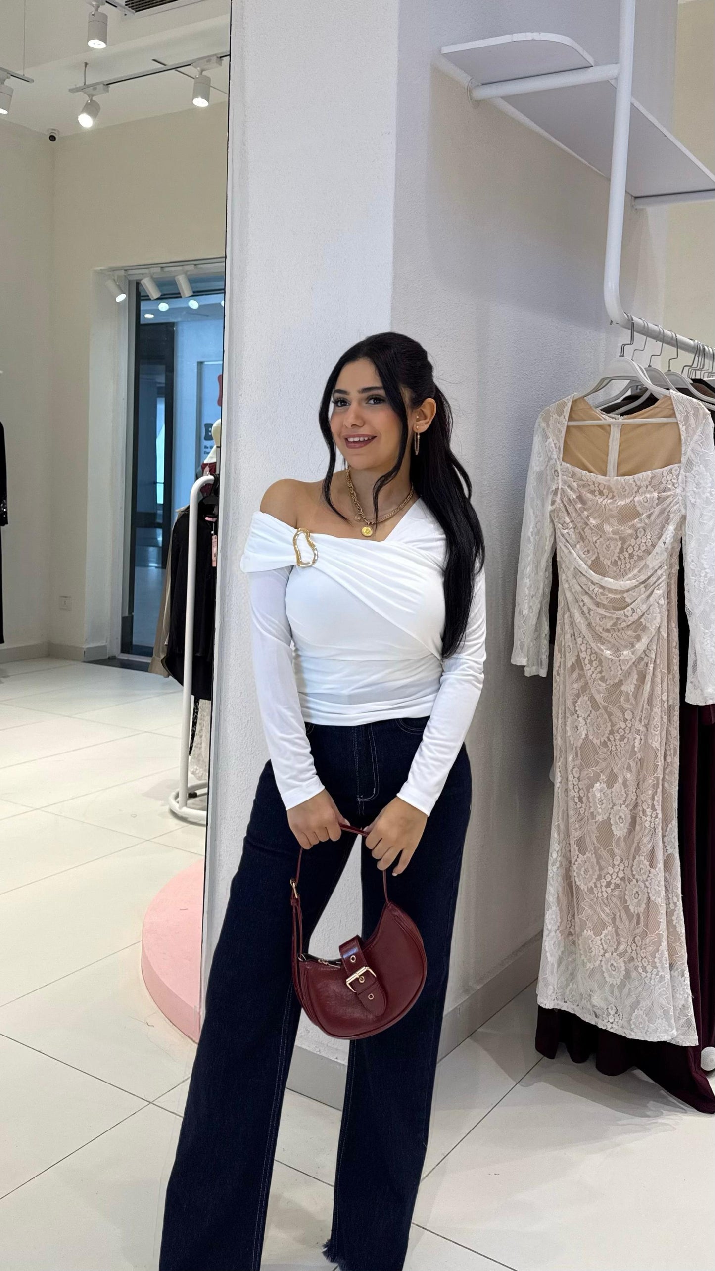 asymmetrical shoulder wrap blouse