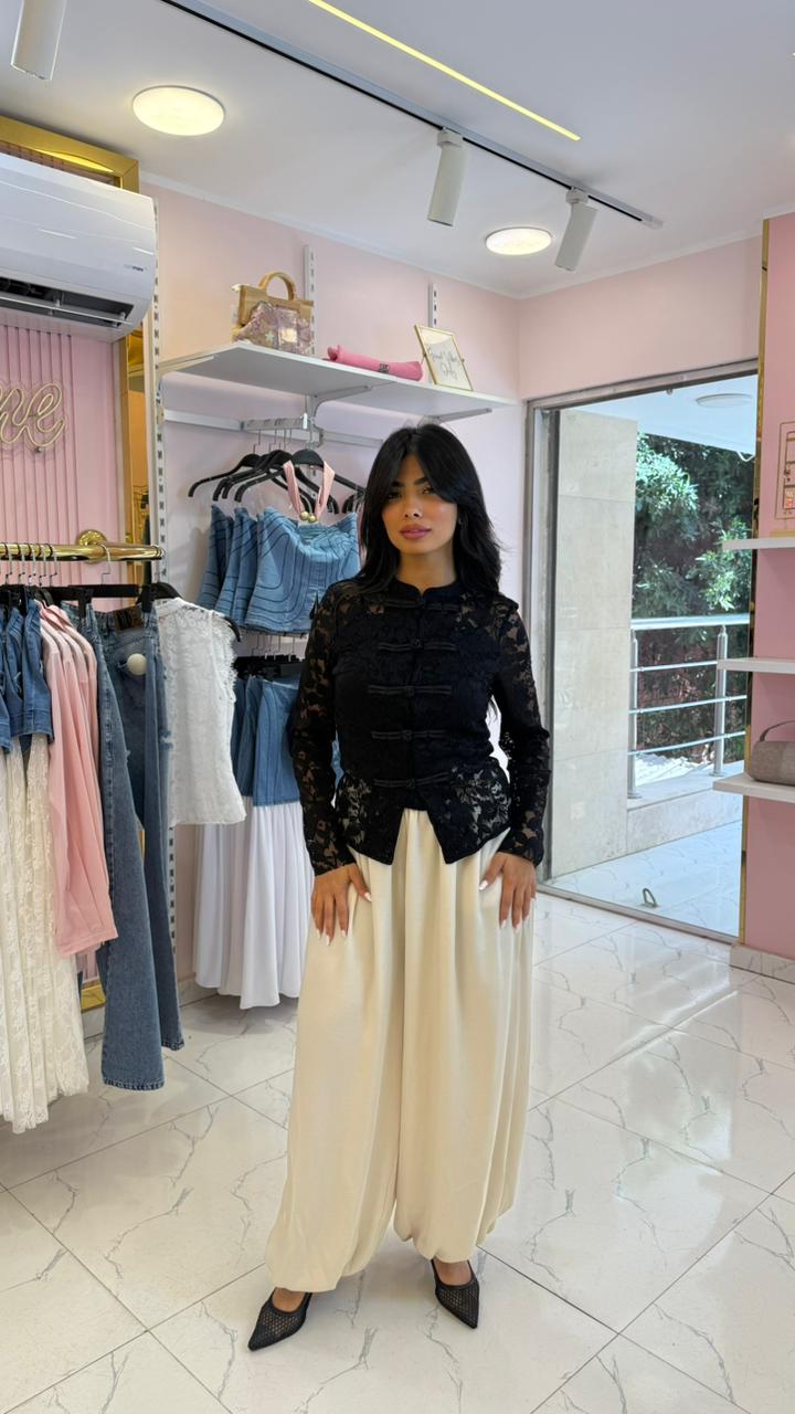 Elegant lace blouse with sleeves