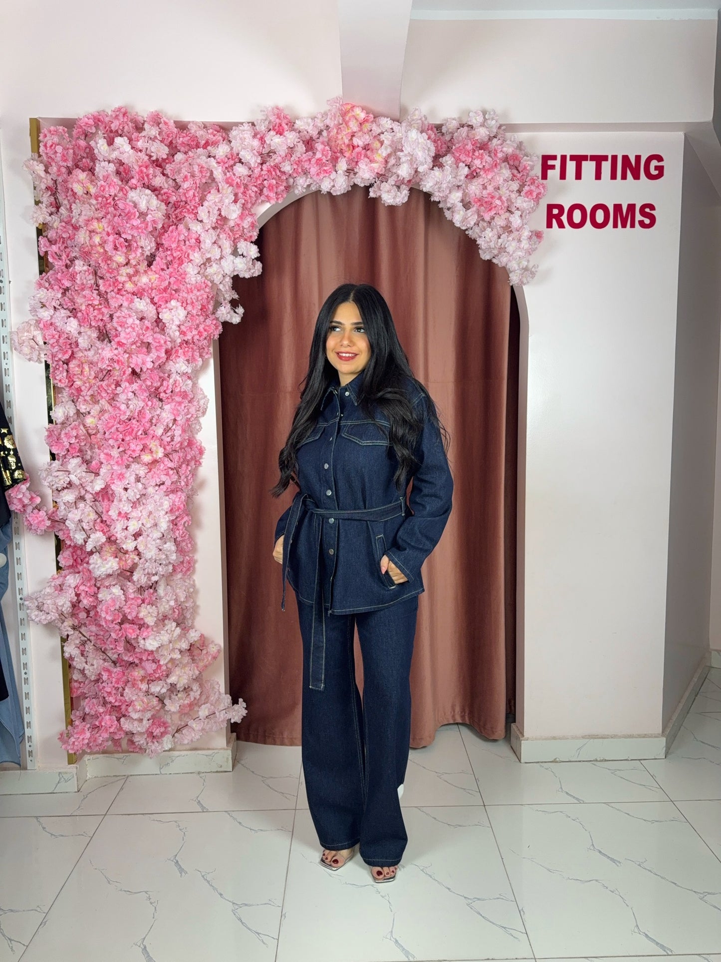 Belted Denim Utility Set