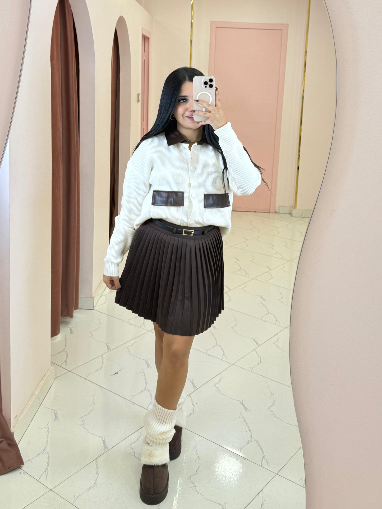 The Essential Pleated Mini Skirt with Belt