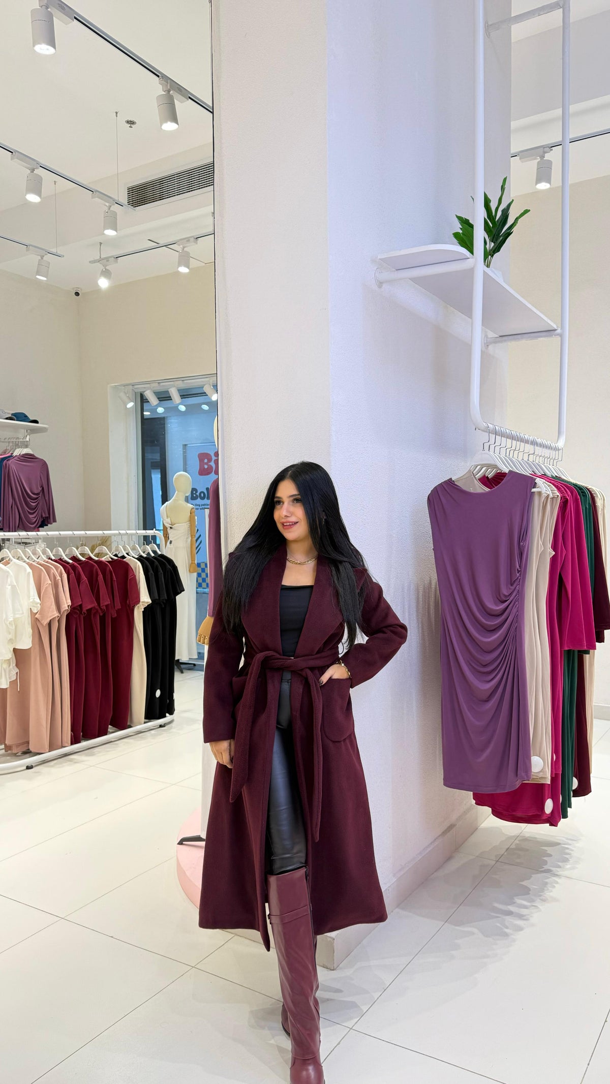 Longline Tailored Wool-Blend Coat