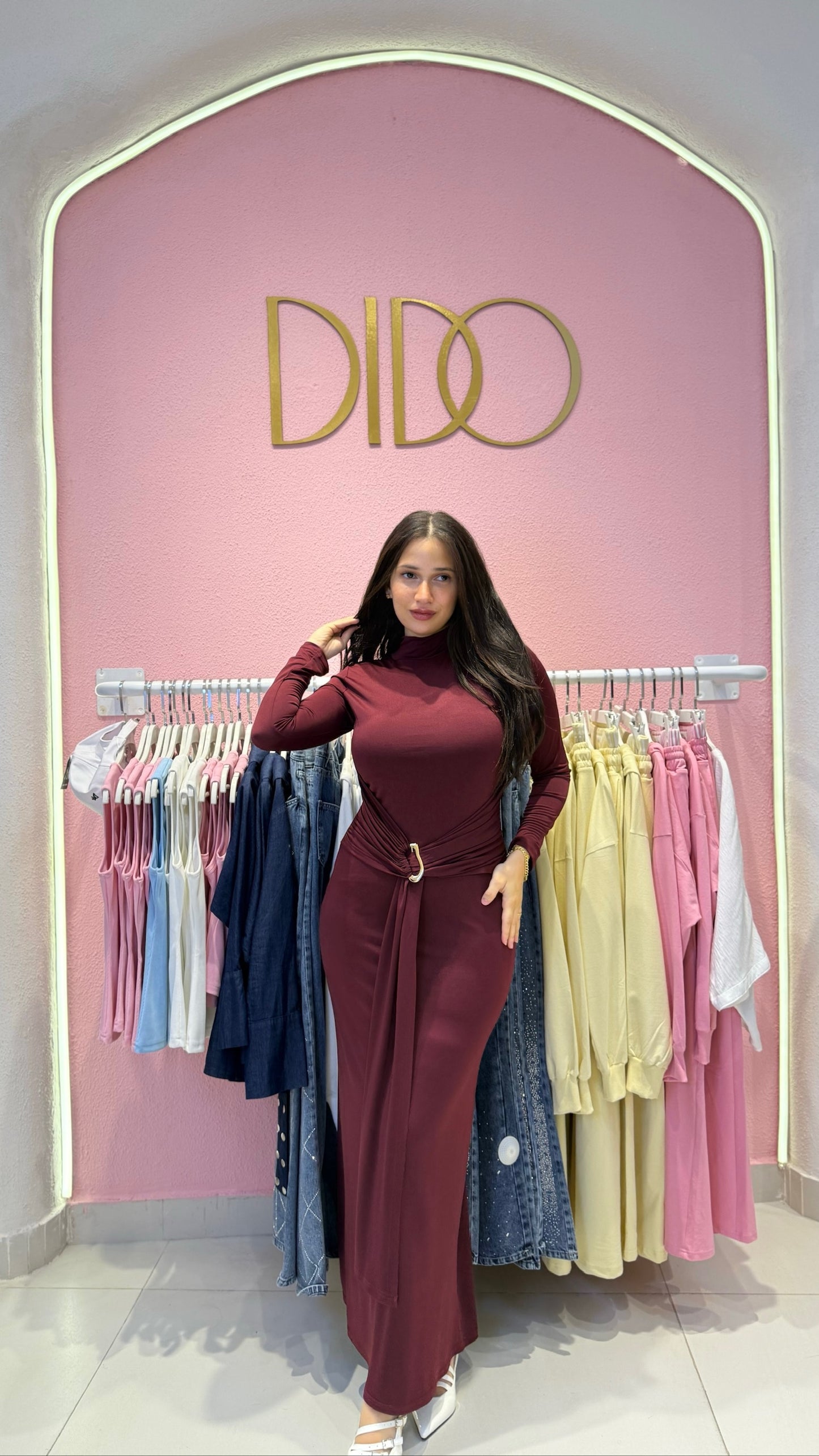 Half-collar lycra dress