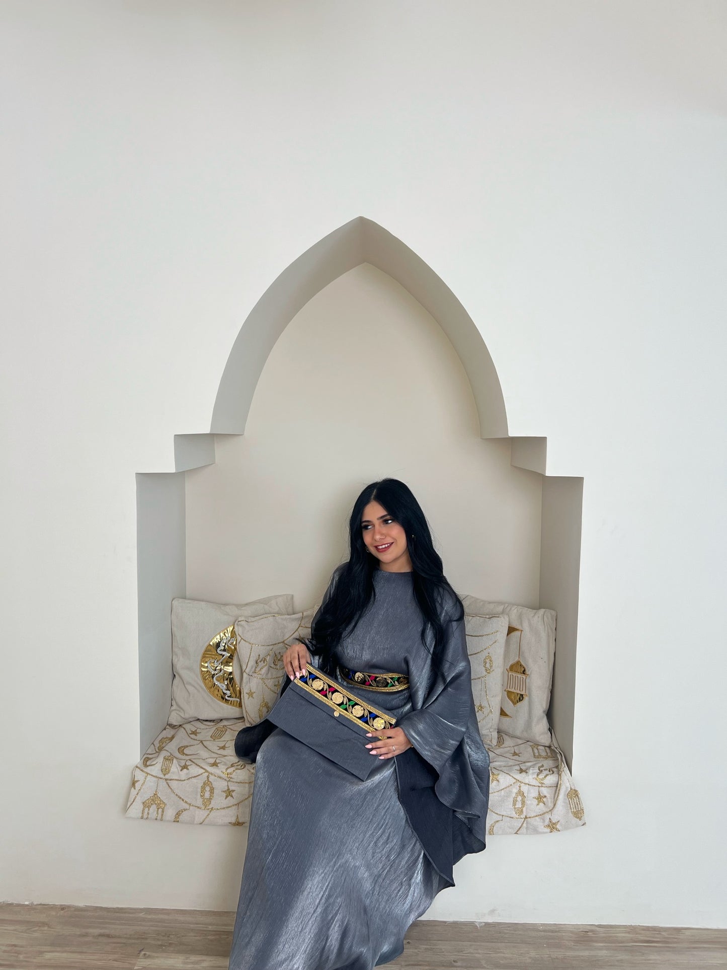 Ramadan Dress with Belt embroidery & Clutch