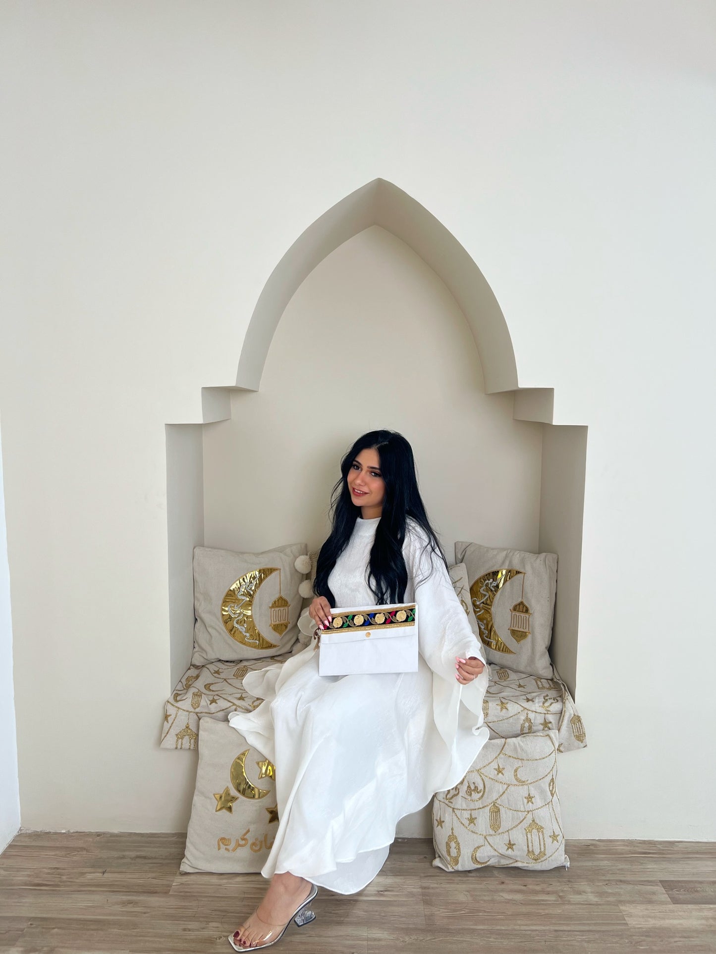 Ramadan Dress with Belt embroidery & Clutch