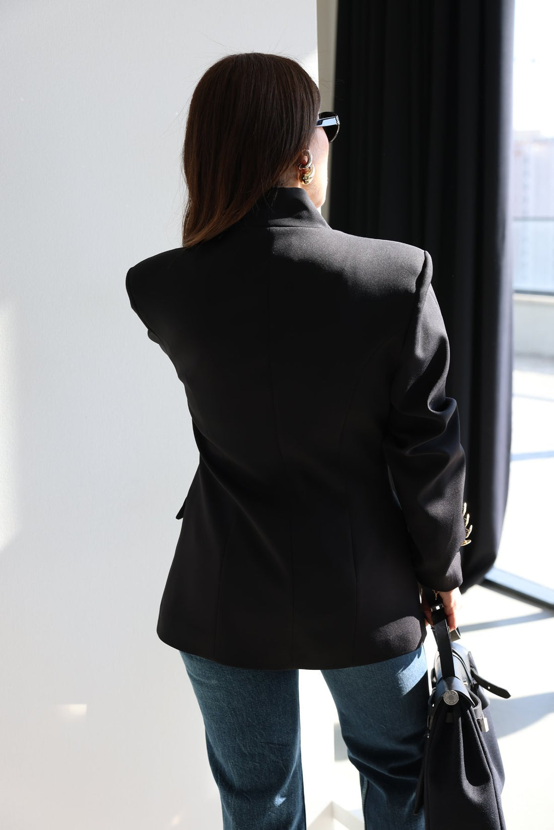 Blazer with Gold Button Detail