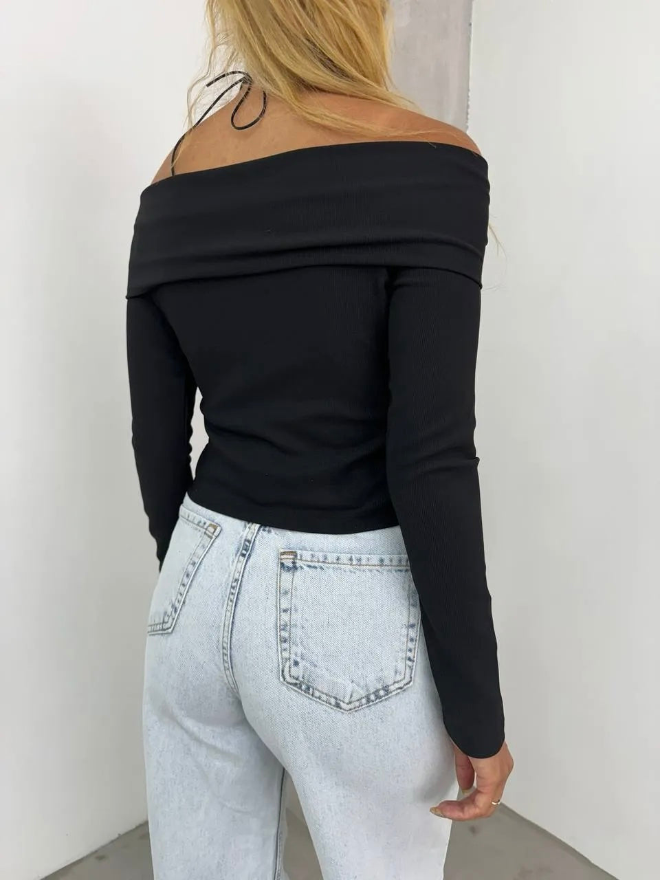"Chic Off-Shoulder Button-Front Top"