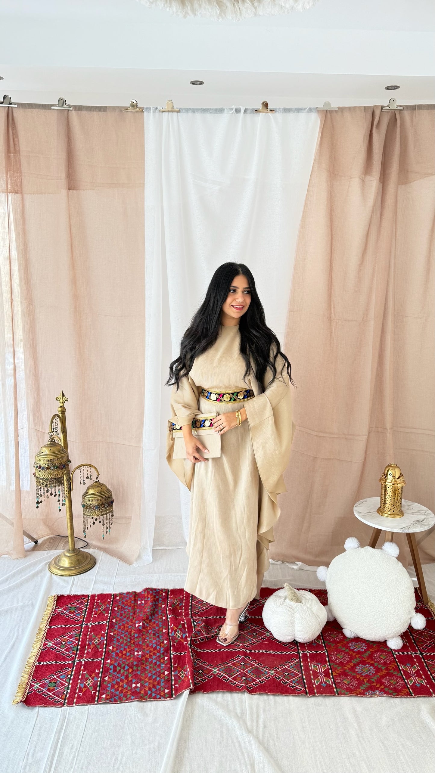 Ramadan Dress with Belt embroidery & Clutch