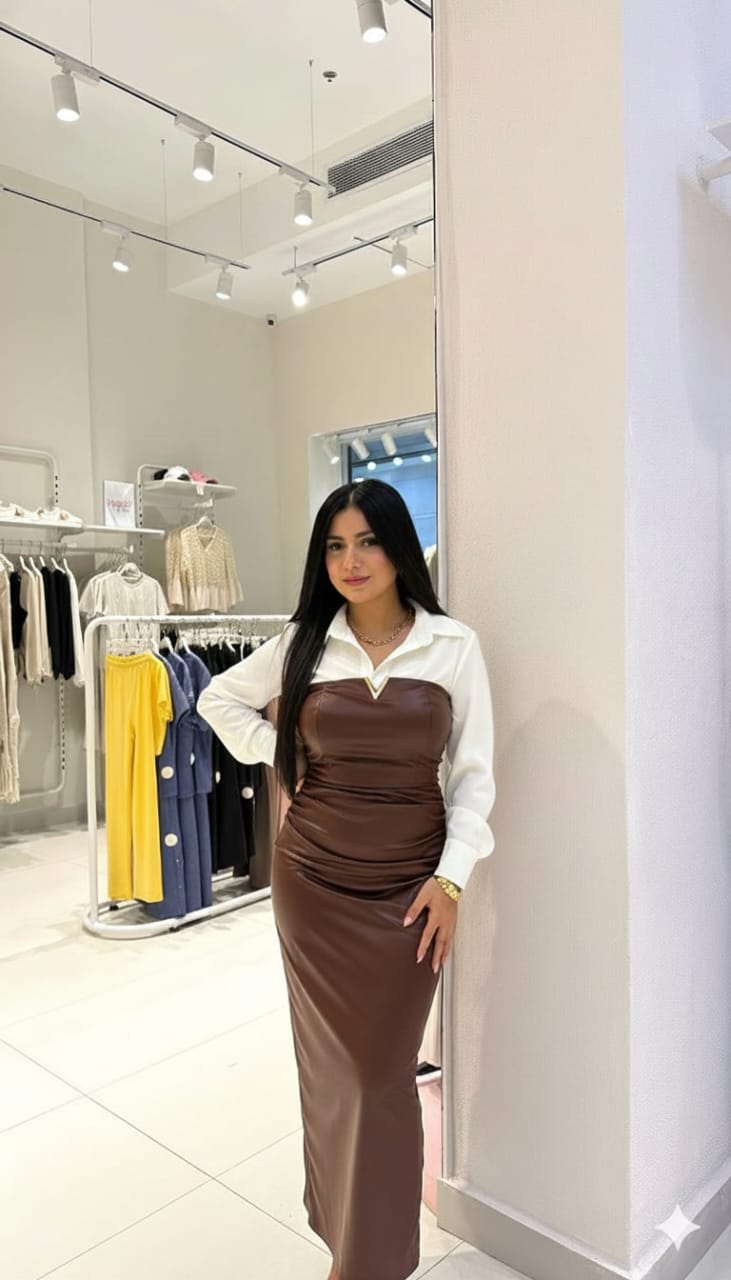 Timeless V-Neck Strapless Faux Leather Maxi Dress