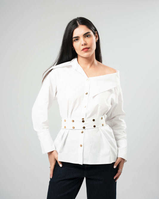 Belted Peplum Shirt