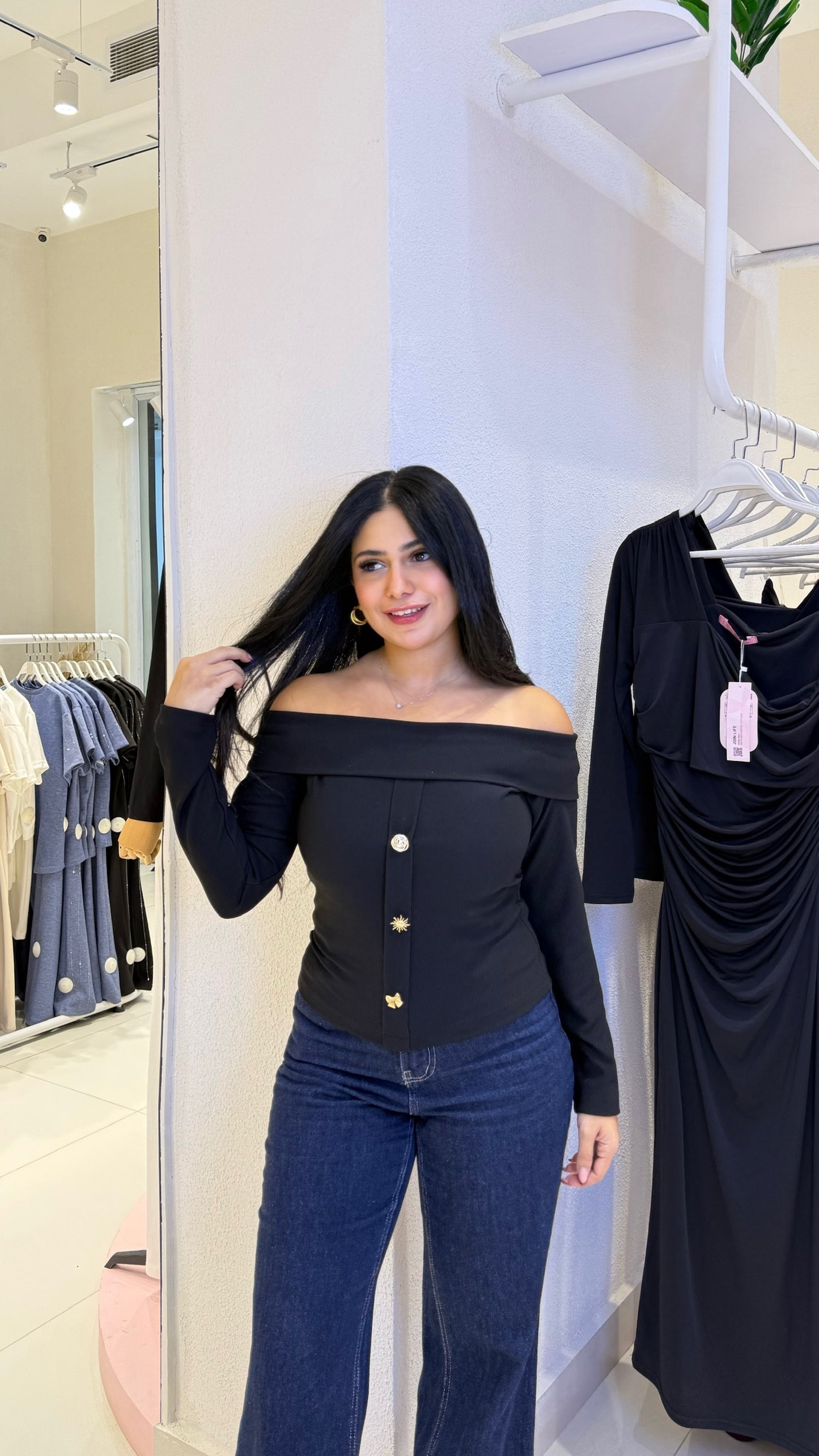 Chic Off-Shoulder Ribbed Knit Top