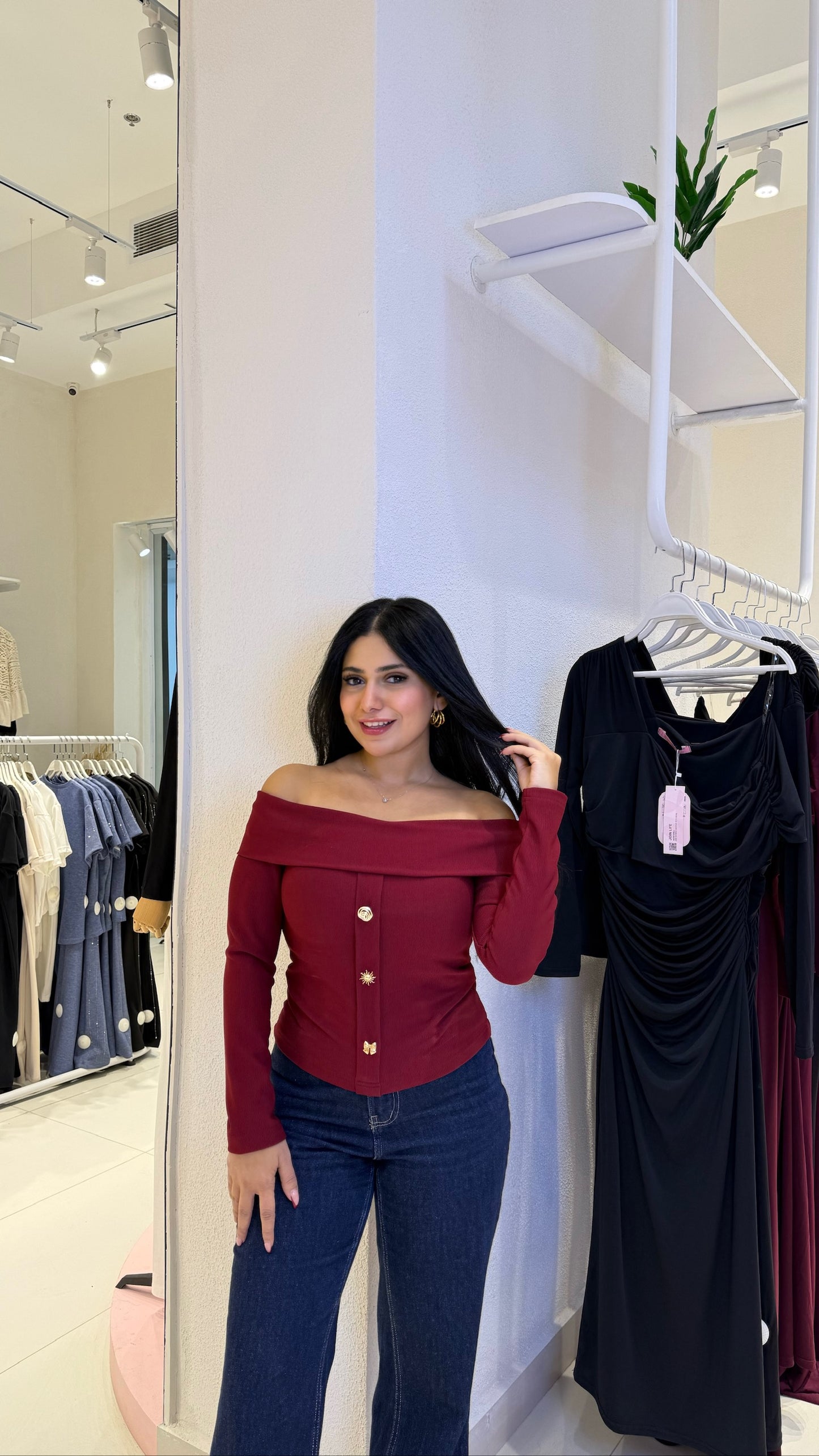 Chic Off-Shoulder Ribbed Knit Top