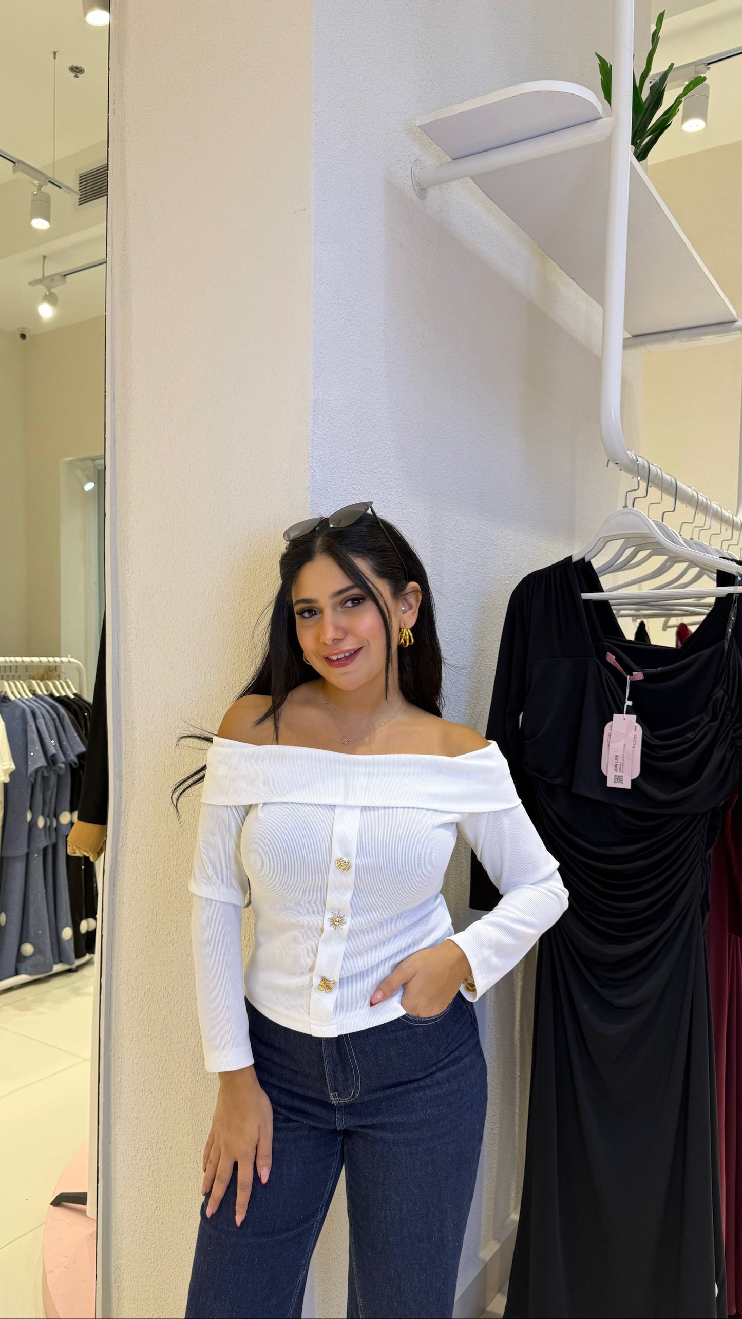 Chic Off-Shoulder Ribbed Knit Top