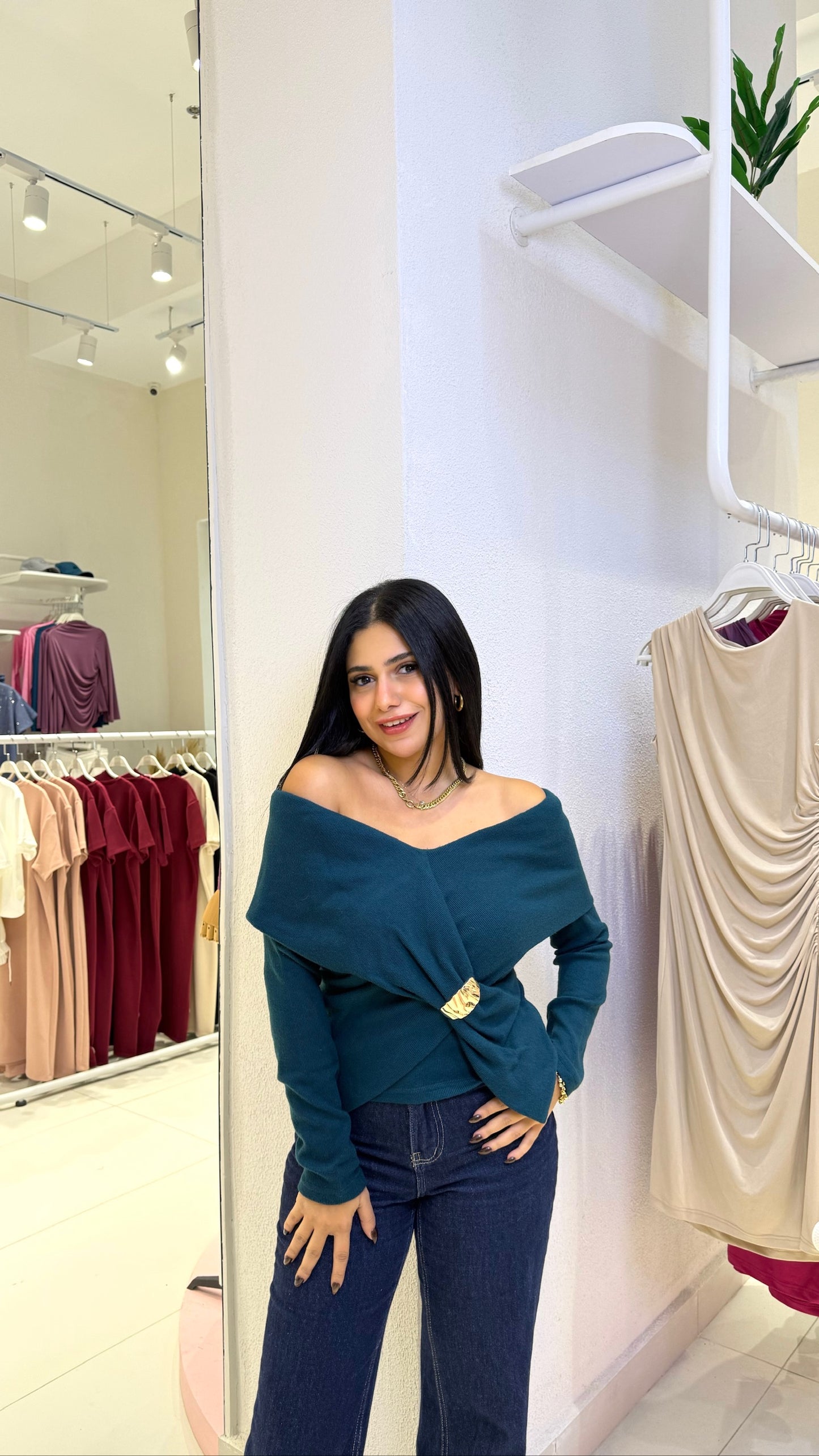 Effortless Elegance Off-Shoulder Knit Top