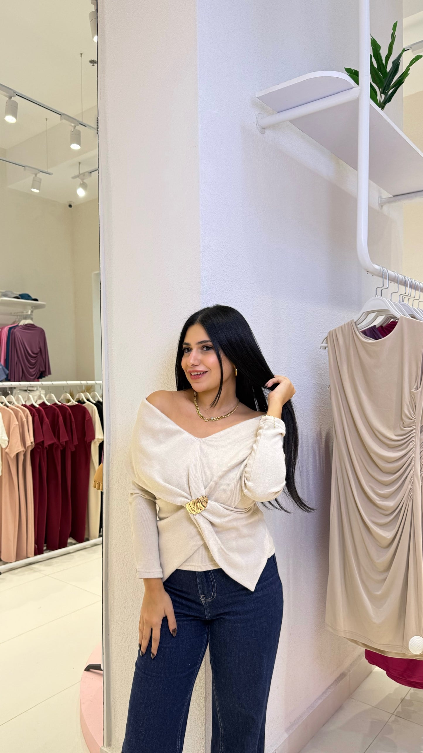 Effortless Elegance Off-Shoulder Knit Top