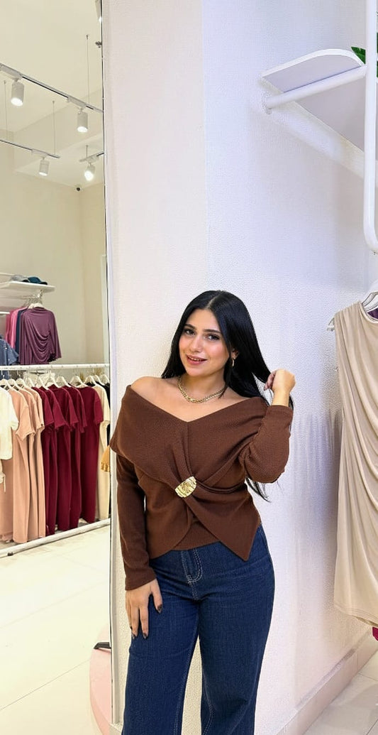 Effortless Elegance Off-Shoulder Knit Top