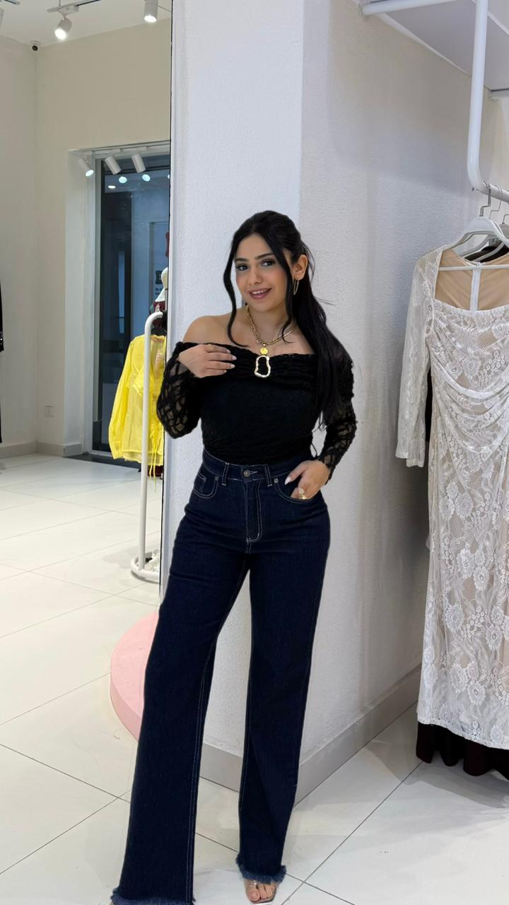 off-shoulder lace blouse