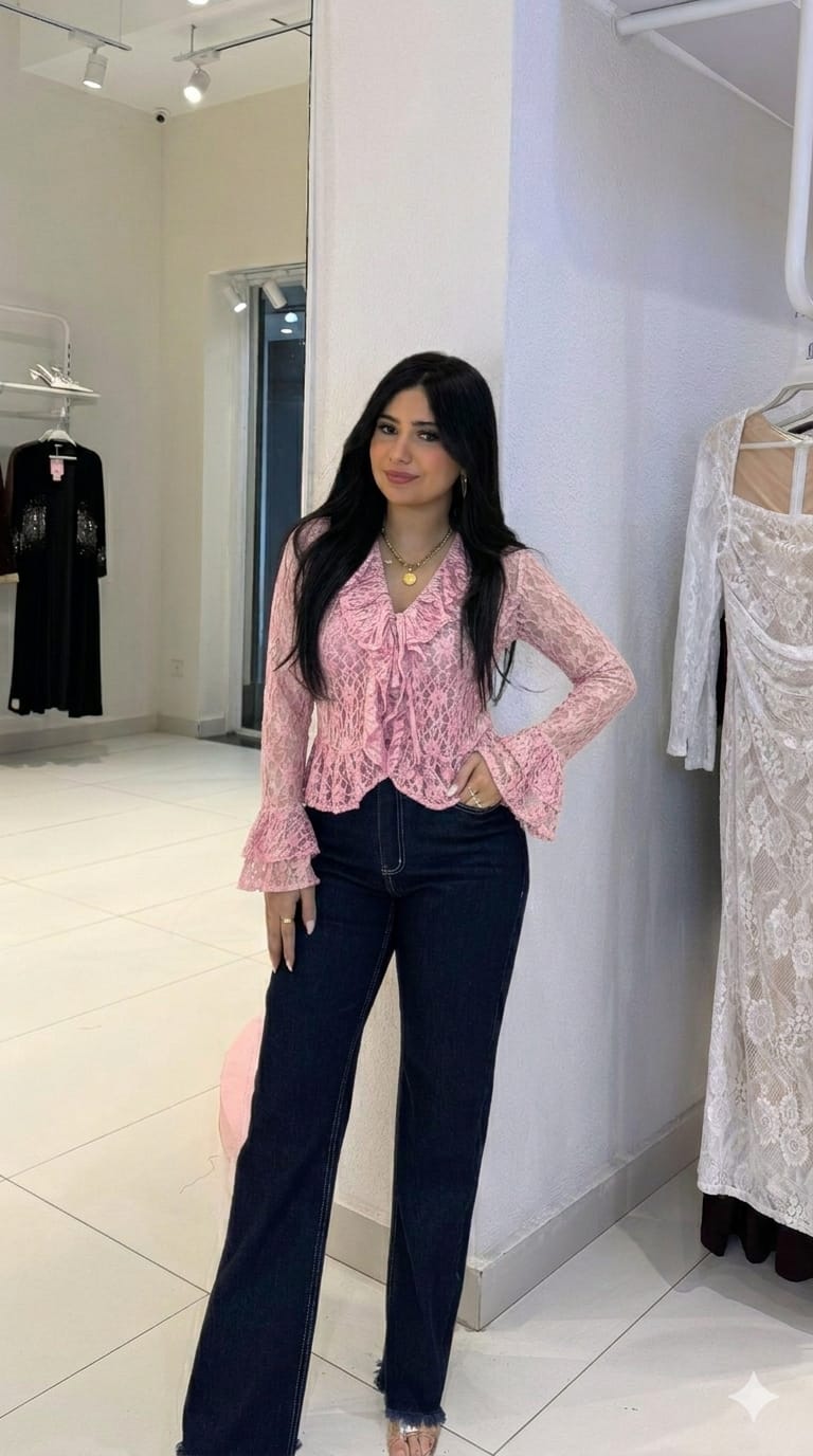 ruffled lace blouse