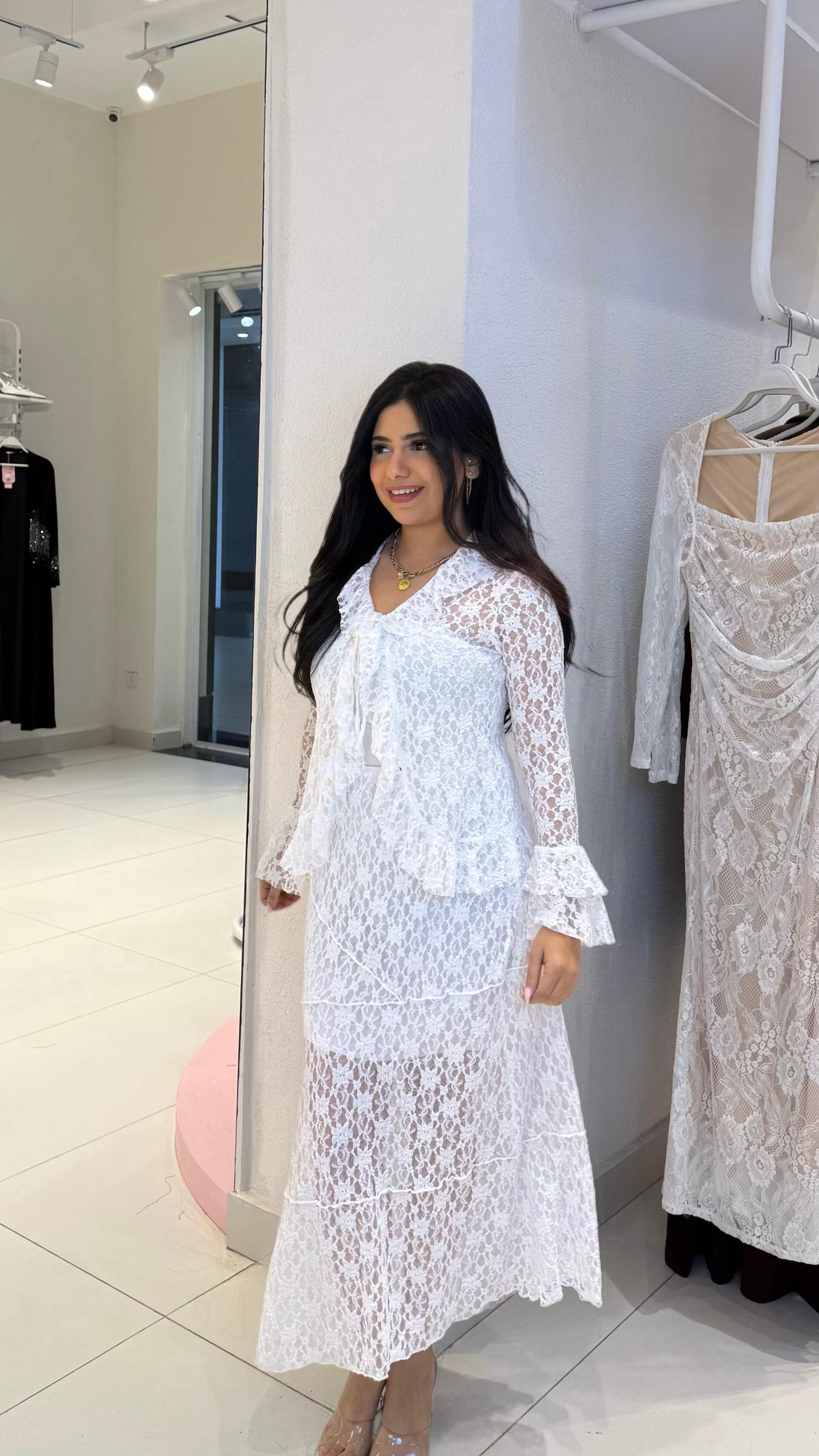 ruffled lace blouse