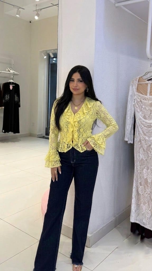 ruffled lace blouse