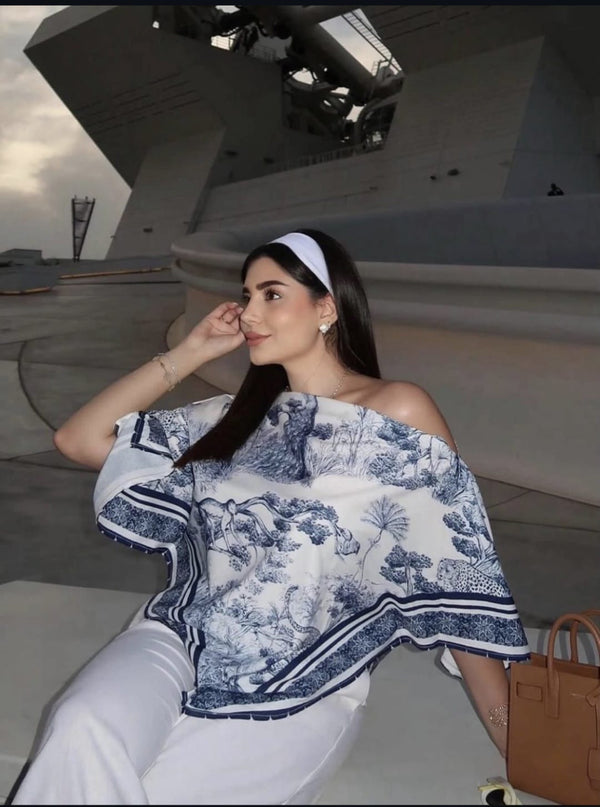 Printed Kaftan Blouse