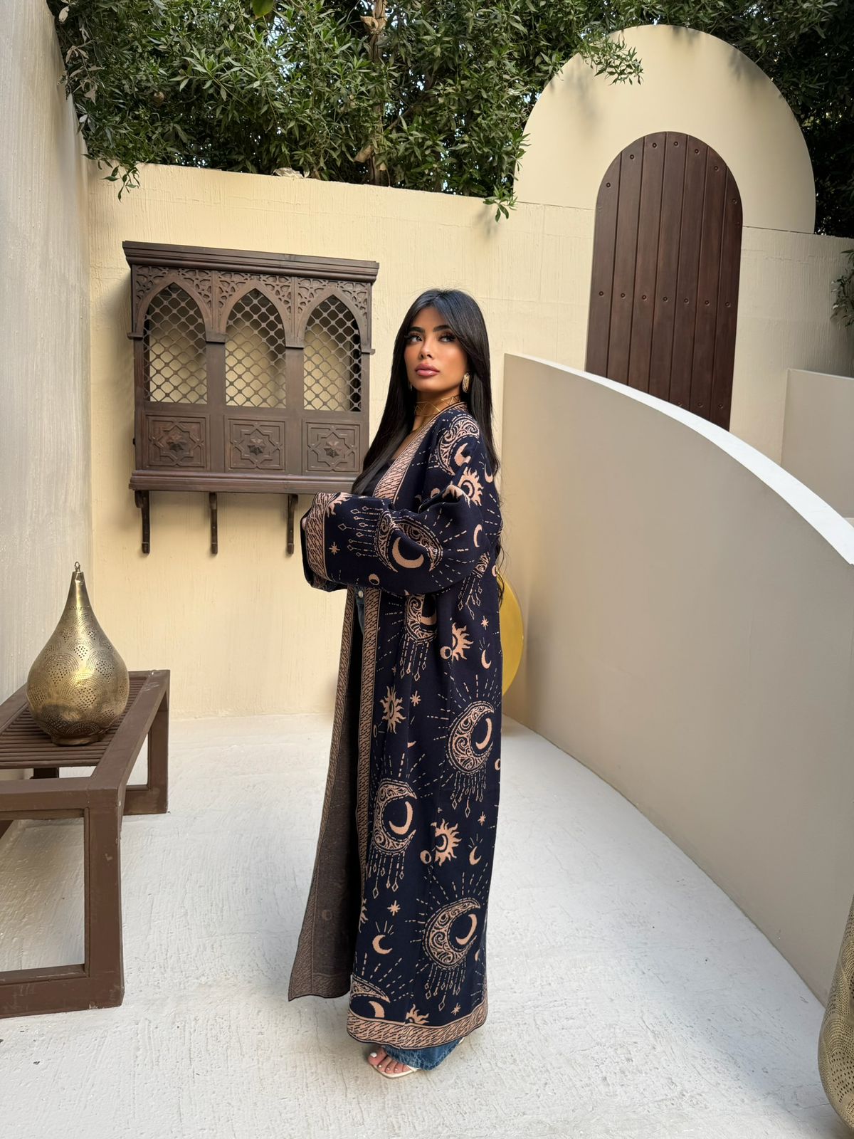 Knitted cardigan decorated with Ramadan patterns