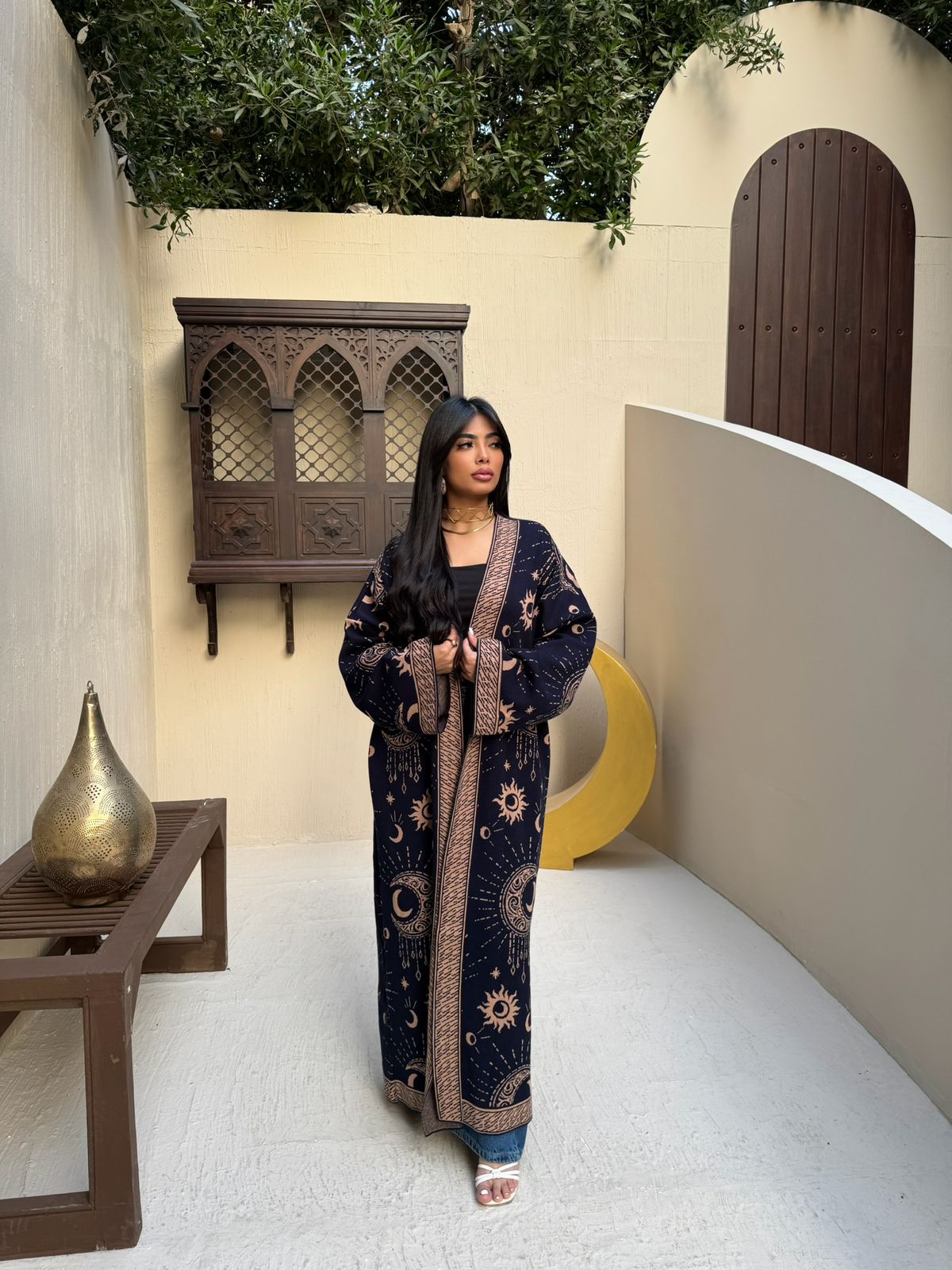 Knitted cardigan decorated with Ramadan patterns