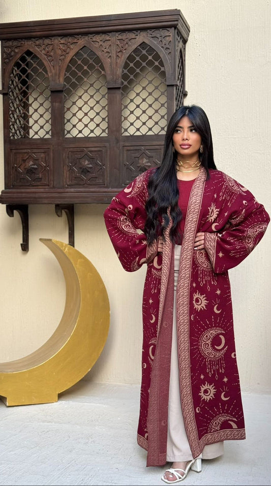 Knitted cardigan decorated with Ramadan patterns