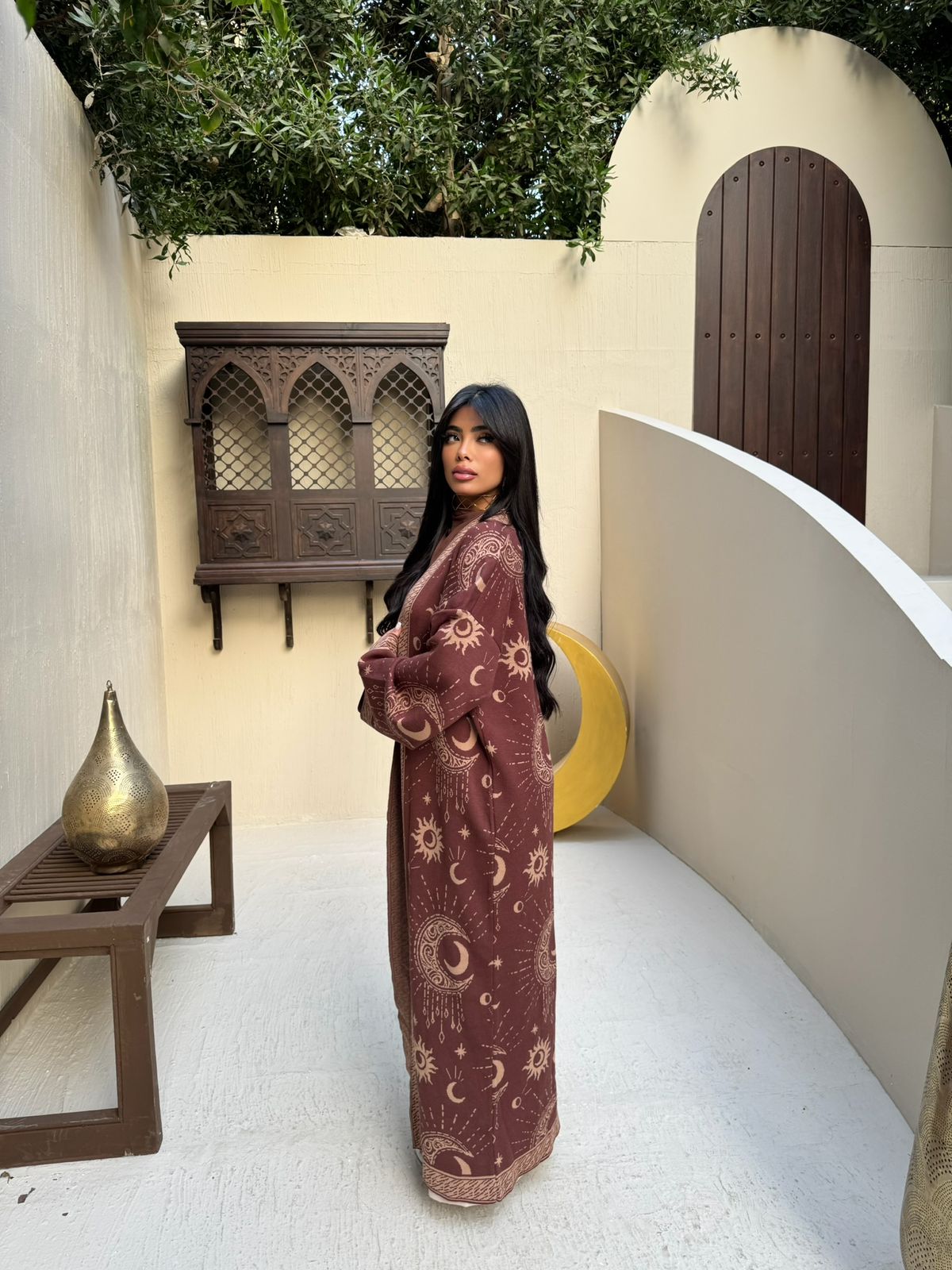 Knitted cardigan decorated with Ramadan patterns