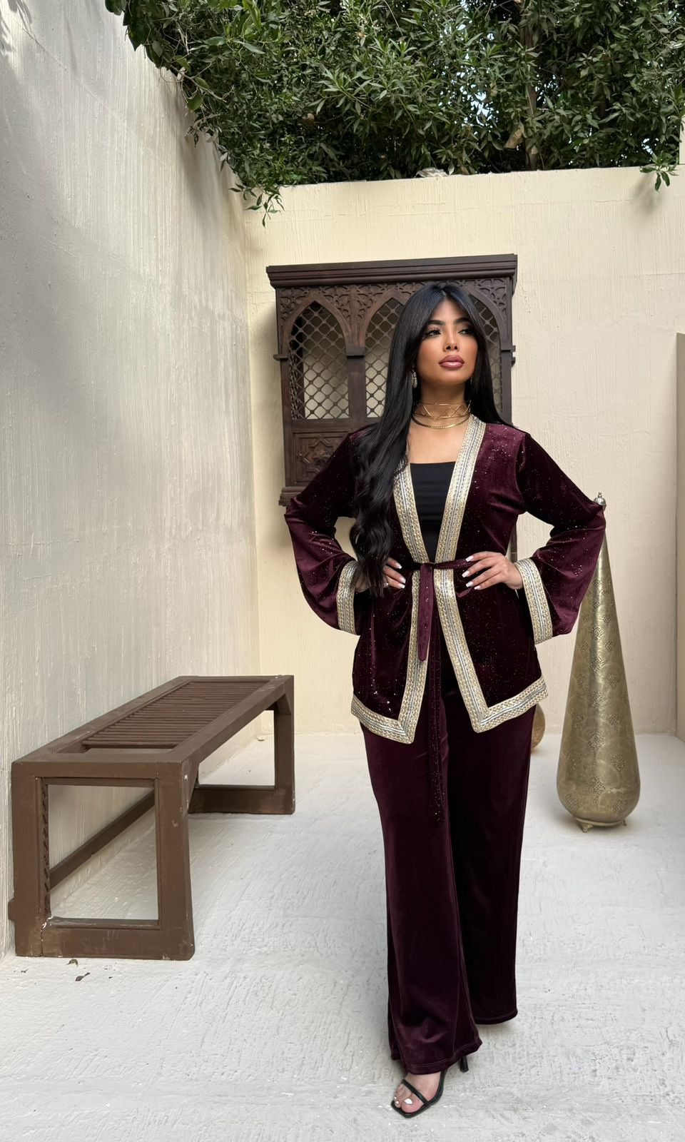 Two-piece Ramadan set adorned with gold.