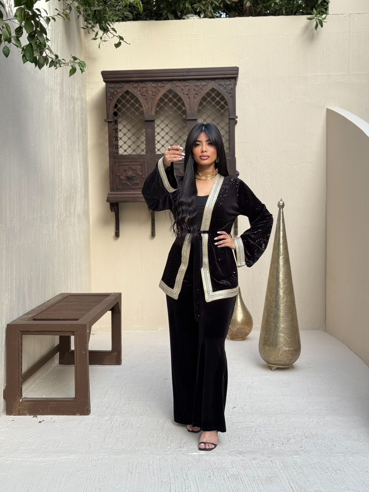 Two-piece Ramadan set adorned with gold.