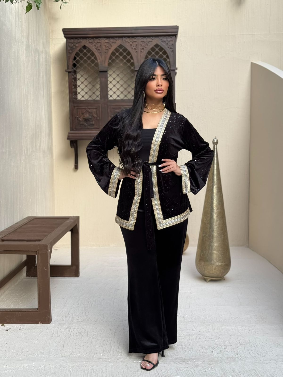 Two-piece Ramadan set adorned with gold.