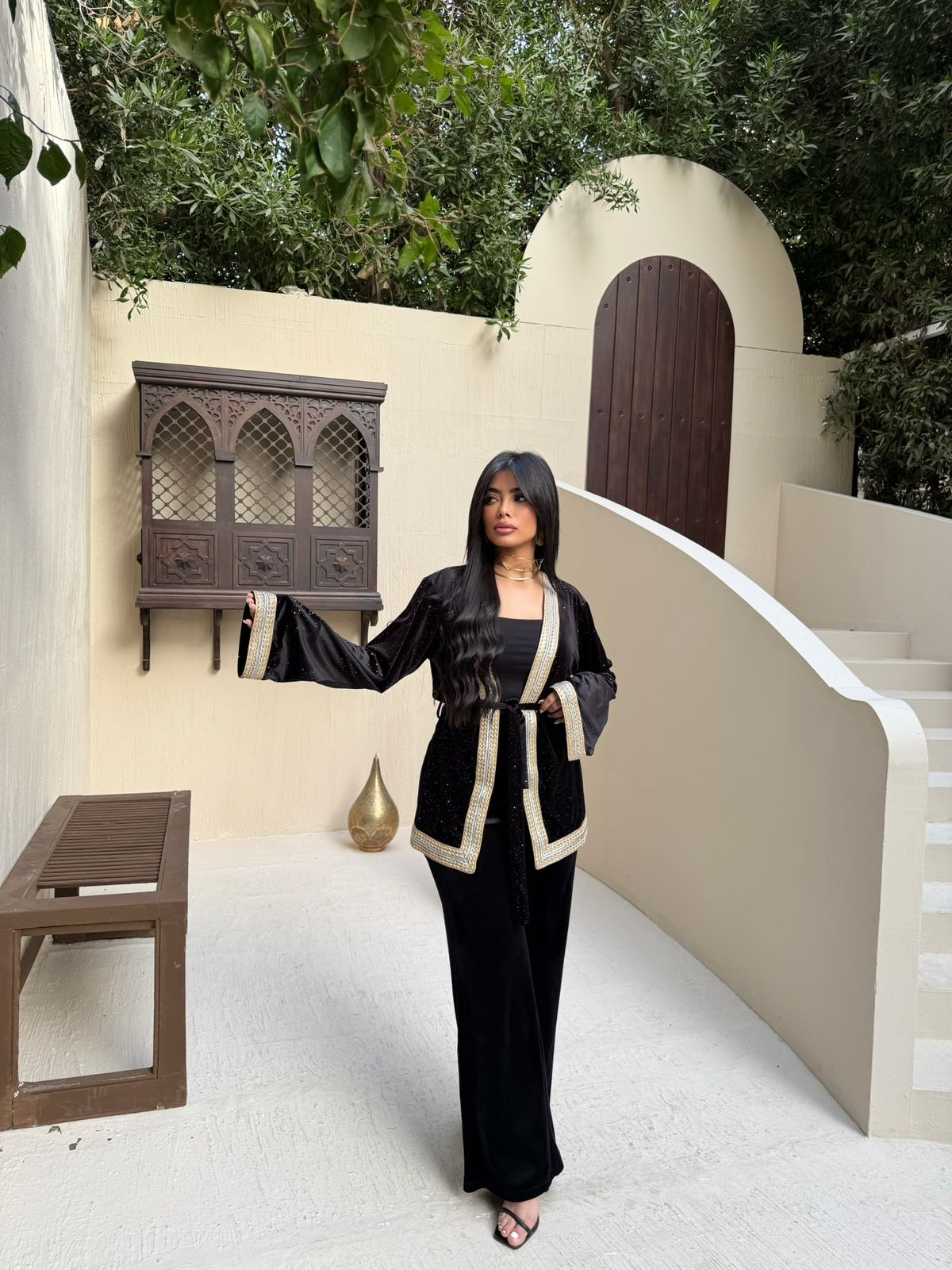 Two-piece Ramadan set adorned with gold.