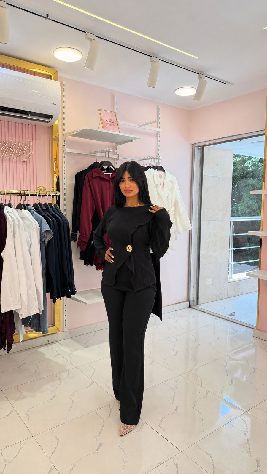 Asymmetric Wrap Set with Gold detailing