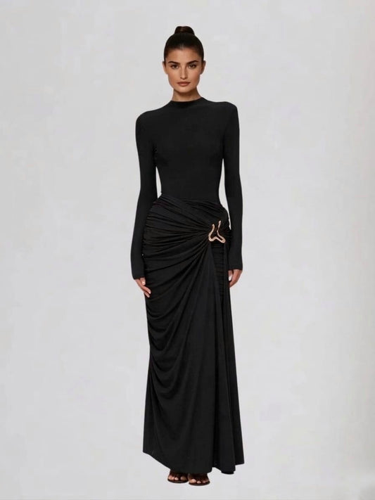 Modern evening dress with a sculpted design