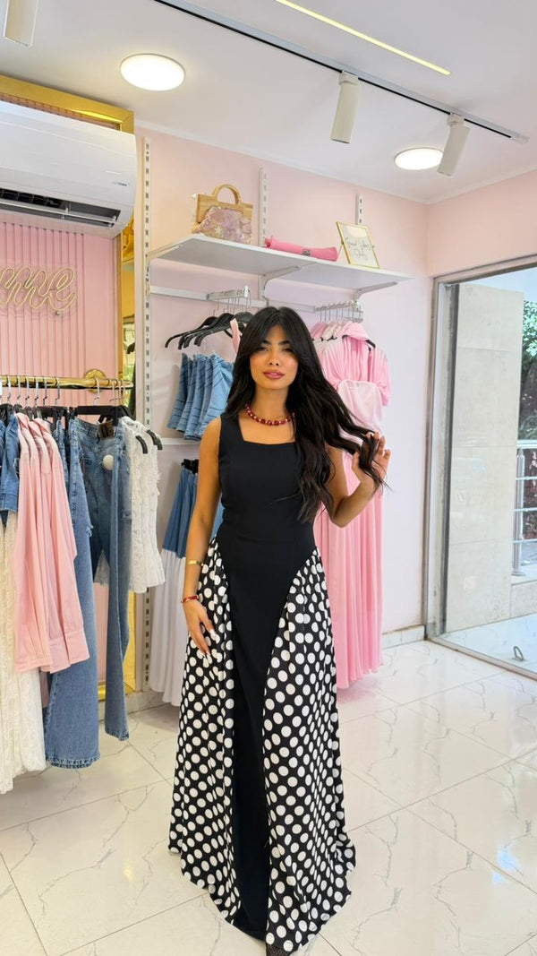 Polka dot maxi dress