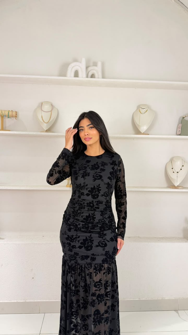 Floral tulle midi