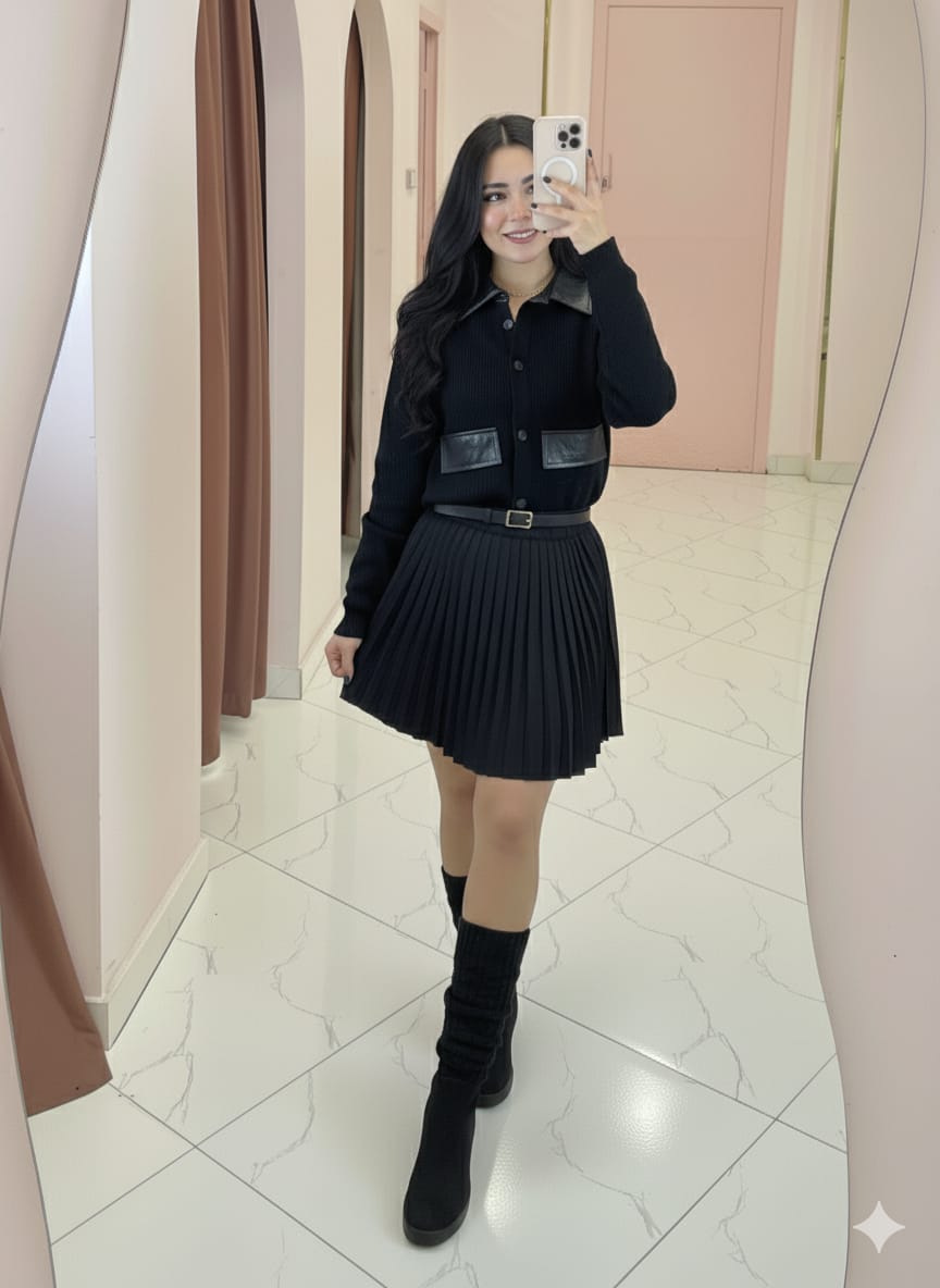 The Essential Pleated Mini Skirt with Belt