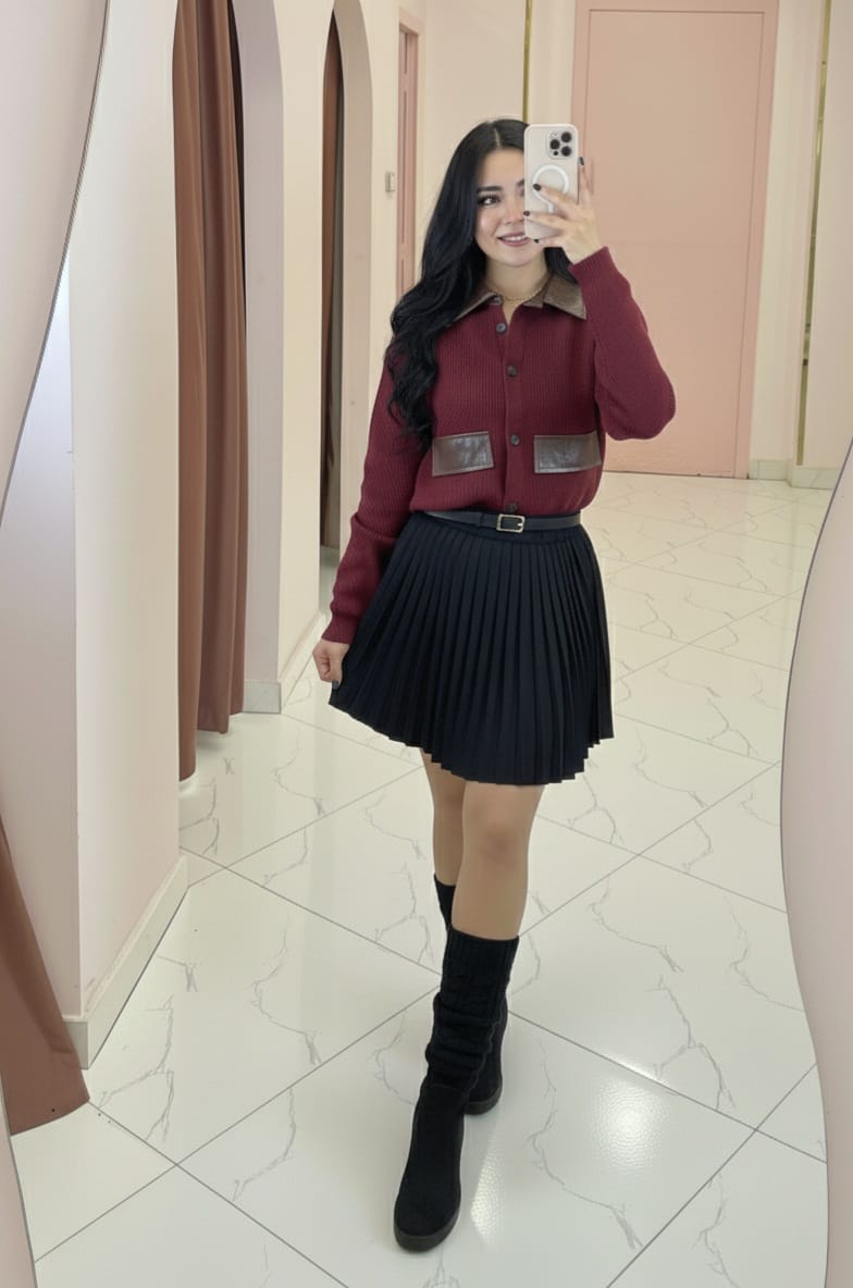 The Essential Pleated Mini Skirt with Belt