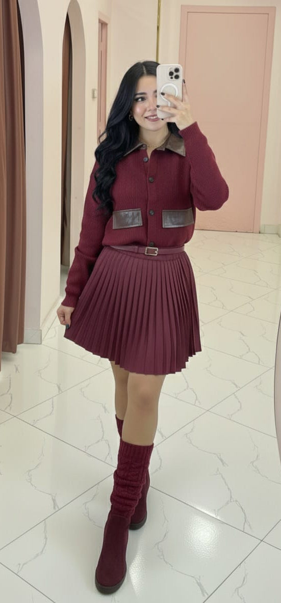 The Essential Pleated Mini Skirt with Belt