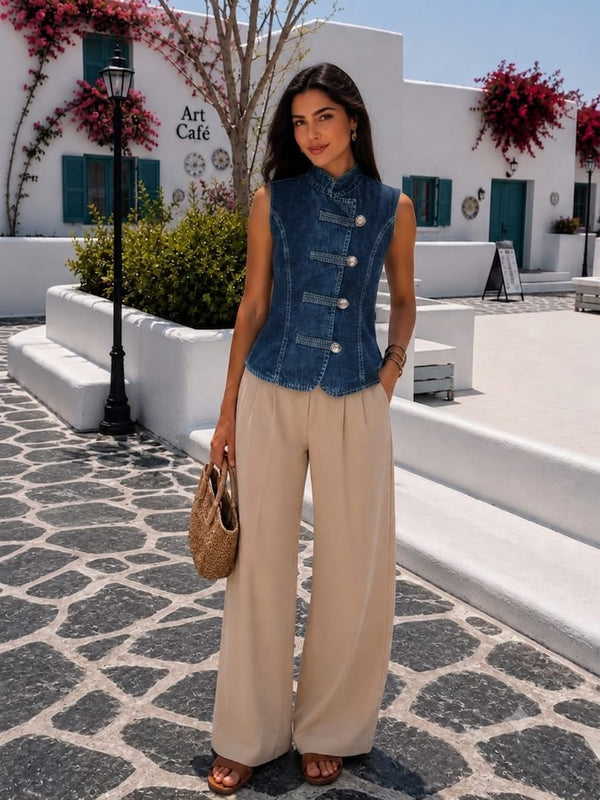 sleeveless denim jacket