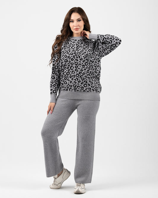 leopard knitwear set