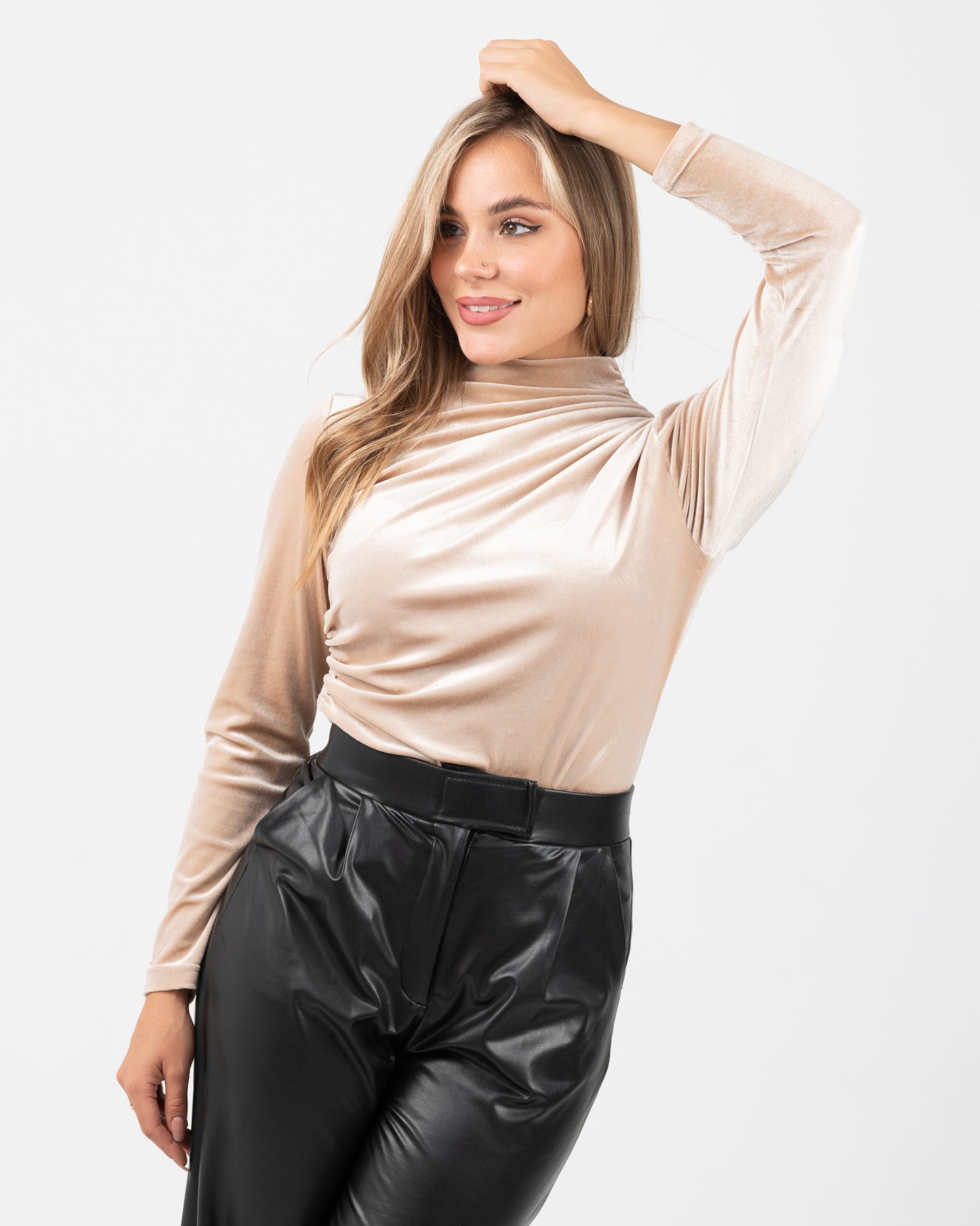 wide-leg leather pants