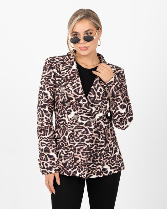 tiger buttoned blazer