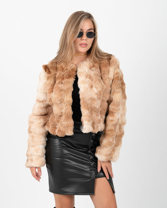 tan fur coat