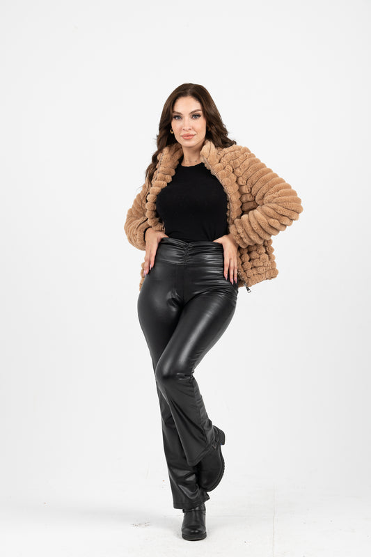 leather draped waste pants