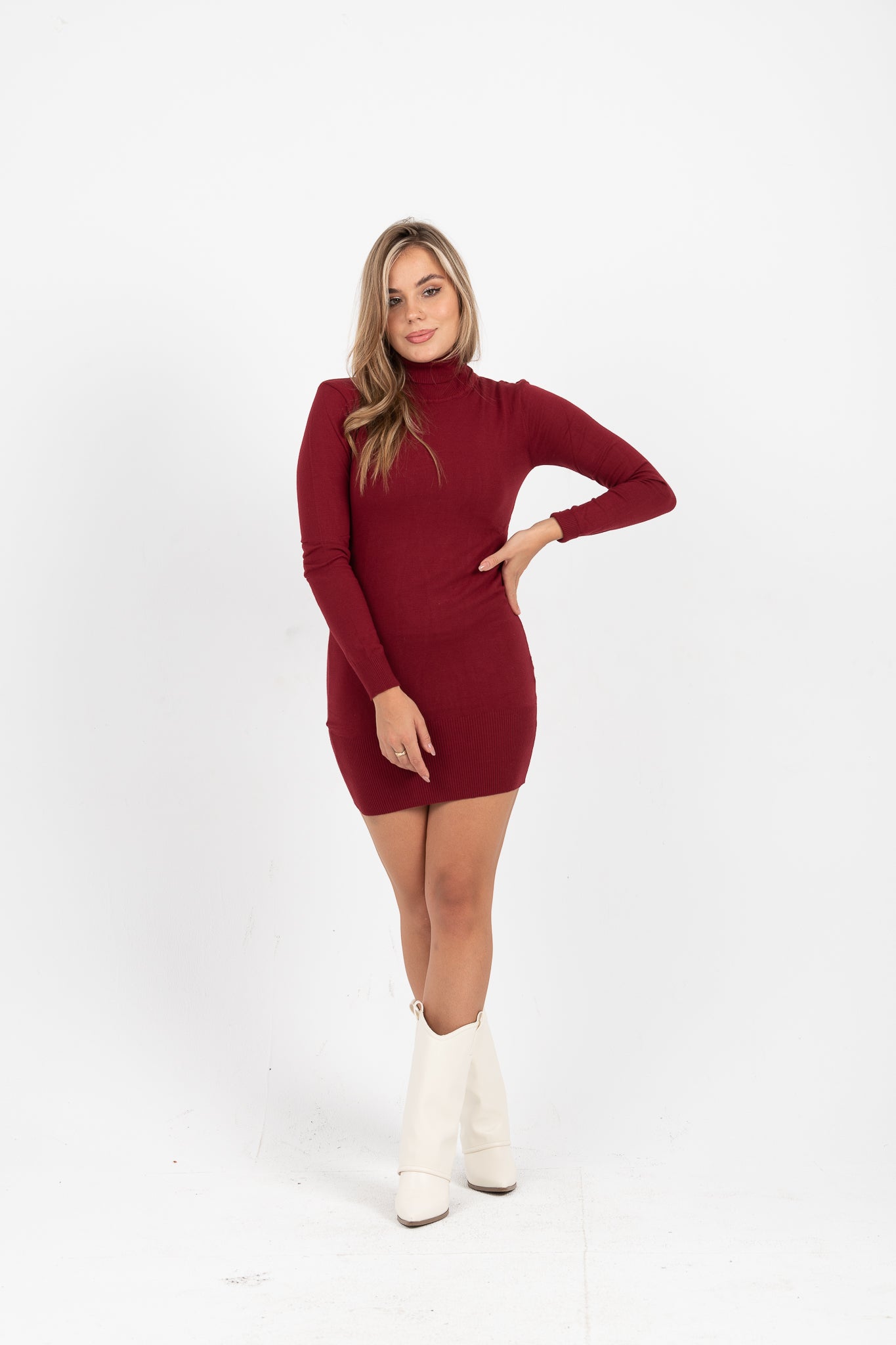 turtle neck short dress